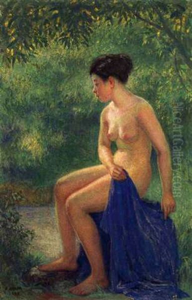 Female nude by water's edge - view 1