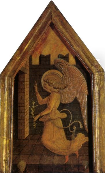 Altartafel aus San Silvestro in Massa Fermana, rechte Aufsatztafel: Verkundigungsengel Gabriel - view 1