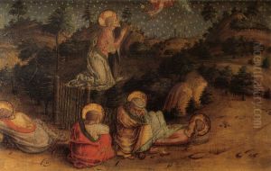 Altartafel aus San Silvestro in Massa Fermana, linke aussere Predellatafel: Gebet Christi am Olberg