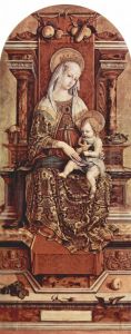 Altartriptychon, Mitteltafel: Thronende Madonna by Carlo Crivelli