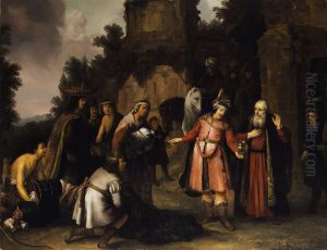 Der Prophet Elisa weist Naamans Gaben zuruck (2. Konige 5).
