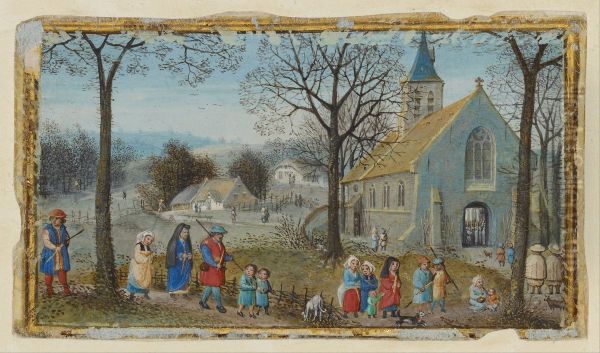 Villagers on Their Way to Church - view 1
