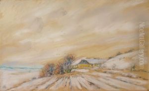 A winter landscape. A winter landscape.