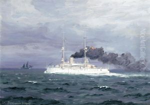 The Danish cruiser Valkyrien. by Benjamin Olsen