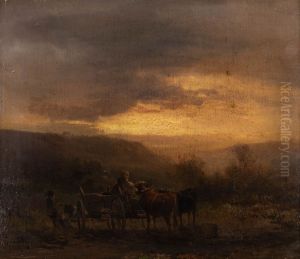 Feldarbeit am Abend by Bernhard Muhlig