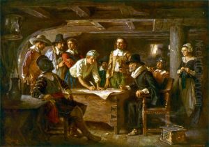 The Mayflower Compact, 1620 by Jean-Leon Gerome Ferris