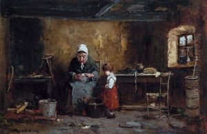 In the Kitchen by Mihaly Munkacsy