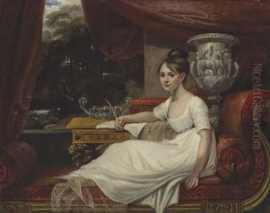 Portrait of Eleanor Anne Porden, Lady Franklin (1795-1825), on a chaise longue