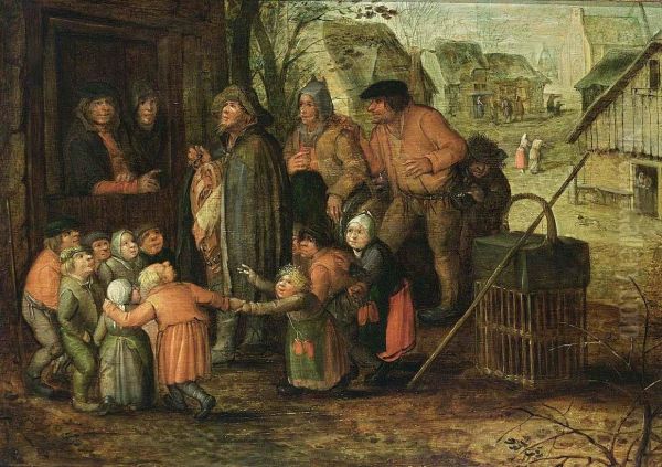 A Blind Hurdy-Gurdy Player - view 1