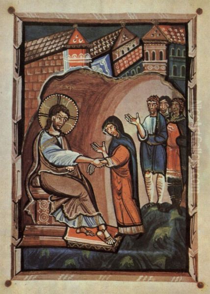 Jesus et la belle-mere de saint Pierre, Codex de Hitda - view 1