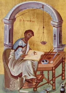 Der Evangelist Lukas lesend by unknown