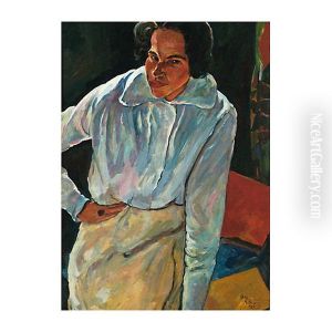 Damenbildnis (Franze Roloff) by Erich Buttner