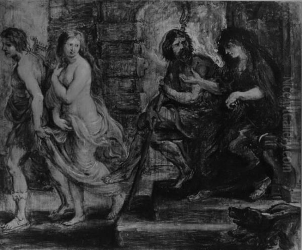 Orpheus leads Eurydice from Hades (Ovid, Metamorphoses, X, 1-39) - view 1