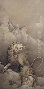 Lions by Kano Hogai