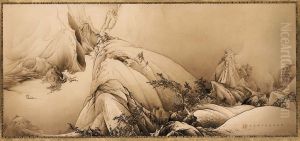 Landscape Scenes Along the River by Kano Hogai
