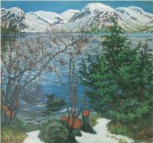 Fugl pa sten by Nikolai Astrup