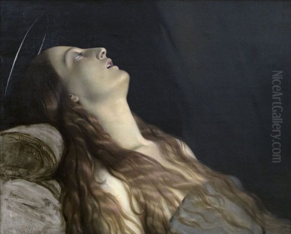 La femme de l'artiste, Louise Vernet, sur son lit de mort - view 1