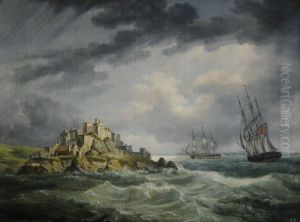 HM FrigatesSeahorseandCerebus, off Mont Orgueil Castle, Jersey