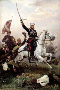 General M.D.Skobelev on his horse in the Russo-Turkish war 1877/78 by Nikolai Dmitriev-Orenburgsky