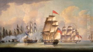 Battle of Pulo Aura, Straits of Malacca on 15th February 1804 by Robert Dodd