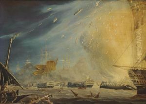 The destruction of the French flagship L'Orient by Robert Dodd