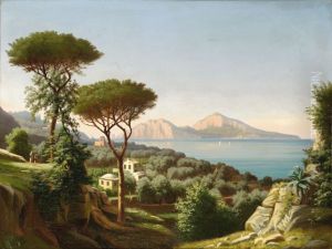Capri seen from Capo di Monte, Sorrento on a warm, quiet morning in September.