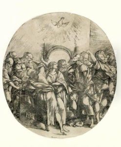 The Descent Of The Holy Spirit by Domenico Campagnola