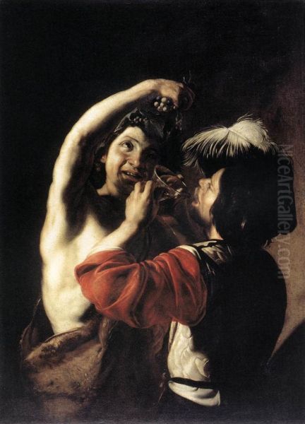 Bacchus and a Drinker - view 1