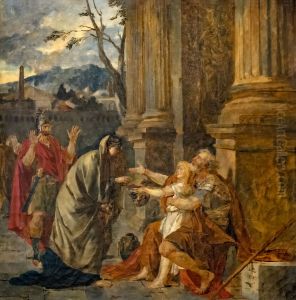Belisarius recognized by a soldierFrancais:Belisaire reconnu par un soldatItaliano:Belisario riconosciuto da un soldato by Jacques-Louis David