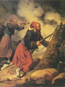 Zouave in fight by Aleksander Raczynski