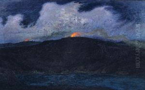 Midsummer Bonfires in Stormy Weather by Karl Nordstrom