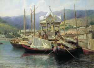 A Wharf in Yalta by Grigoriy Myasoyedov