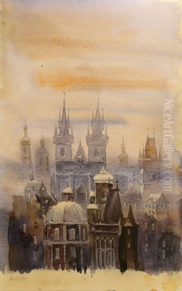 Prag im Nebel - view 1