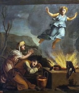 The Sacrifice of ManoahFrancais:Le Sacrifice de ManueItaliano:Il sacrificio di Manoah. by Eustache Le Sueur
