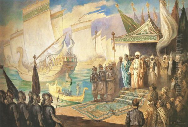 Moawiya Prenant le Commandement de la Premiere Flotte Arabe. - view 1