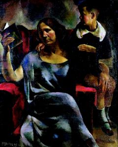 Mrs. Dezso Kosztolanyi and Her Son, Adam by Vilmos Aba-Novak