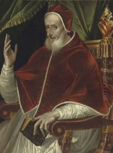 Portrait of Pope Pius V (1504-1572), in benediction by Bartolomeo Passarotti