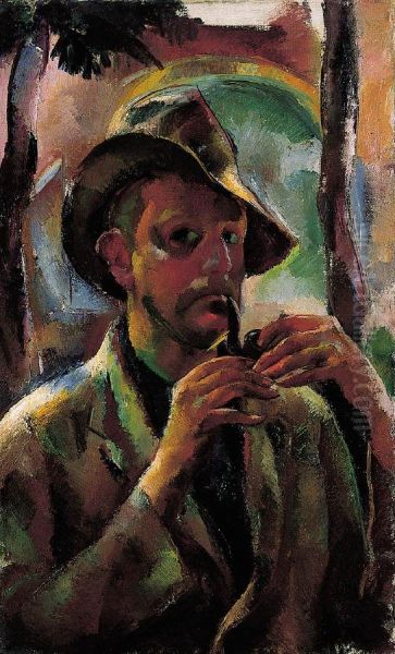Self-portrait with Pipe - view 1