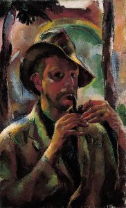 Self-portrait with Pipe by Vilmos Aba-Novak