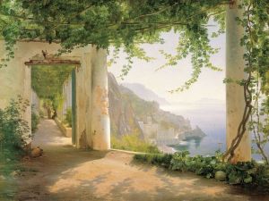 View to the Amalfi Coast by Carl Frederik Aagaard
