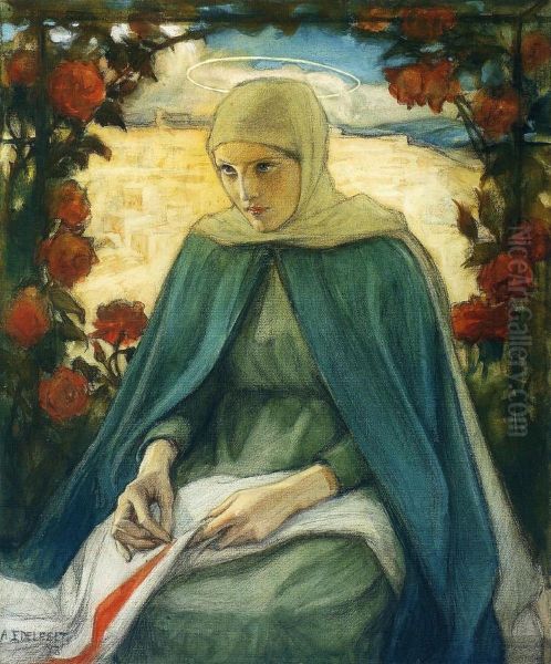 Neitsyt Maria ruusutarhassa, luonnos - view 1