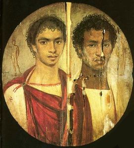 Fayum portrait of two brothers by unknown