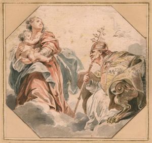 Saint Gregory the great adoring the madonna by (studio of) Rubens, Peter Paul
