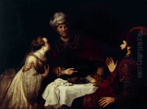 Esther accuses Haman before Ahasveros Esther accuses Haman before Ahasveros