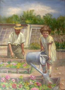 Working in the Garden by Carl Massmann