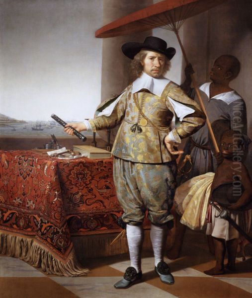 Portrait of Wollebrand Geleynsz de Jongh (1594-1674), with a servant and a child - view 1
