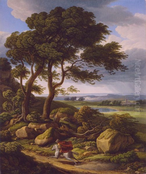 Sturmlandschaft mit Reiter. - view 1