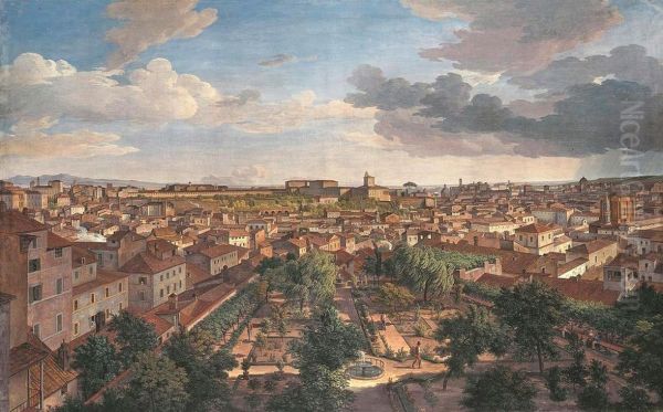 Blick von der Villa Malta in Rom nach Suden. - view 1