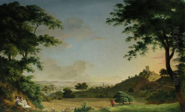 River Landscape with Lovers - view 1