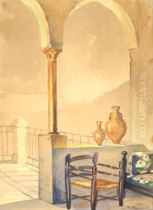 View from Boulos Khauli's House in Bhamdoun Al-Mahatta. by Moustafa Farroukh
